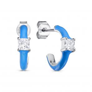 Серебряные серьги KABAROVSKY с фианитом и эмалью K12-9051-7913 фото