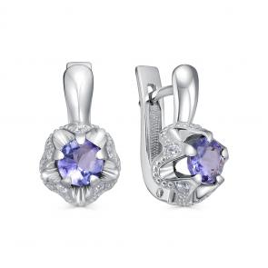 Серебряные серьги KABAROVSKY с фианитом и танзанитом K12-910-10000 фото
