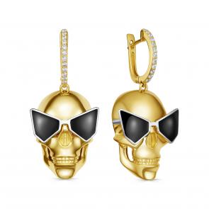 Серьги из лимонного серебра KABAROVSKY с фианитом и эмалью K12-928-7987 фото