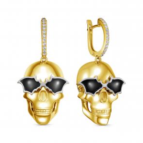 Серьги из лимонного серебра KABAROVSKY с фианитом и эмалью K12-929-7987 фото