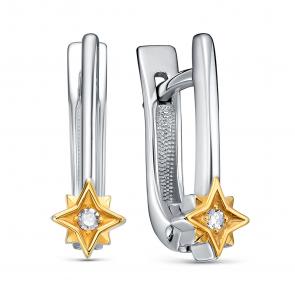 Серебряные серьги KABAROVSKY с бриллиантом K12-940-1087 фото