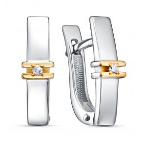 Серебряные серьги KABAROVSKY с бриллиантом K12-949-1087 фото