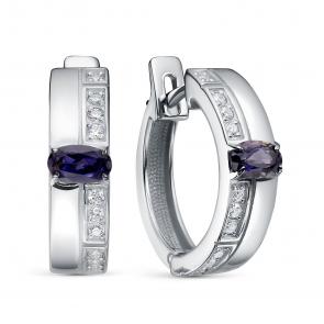 Серебряные серьги KABAROVSKY с фианитом и иолитом K12-963-21389 фото