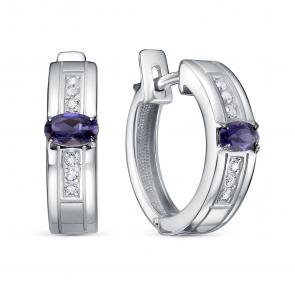 Серебряные серьги KABAROVSKY с фианитом и иолитом K12-964-21389 фото