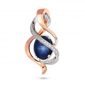 Подвеска из золота KABAROVSKY с бриллиантом и звездчатым сапфиром K13-0367-1400 фото