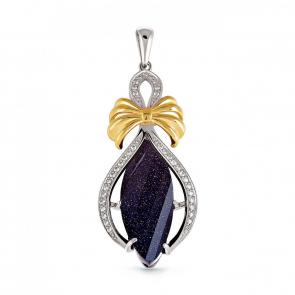 Серебряная подвеска KABAROVSKY с фианитом и авантюрином K13-038-1384 фото