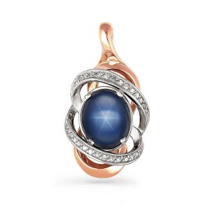 Подвеска из золота KABAROVSKY с бриллиантом и звездчатым сапфиром K13-0516-1400 фото