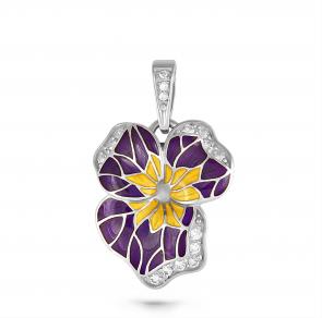 Серебряная подвеска KABAROVSKY с фианитом и эмалью K13-131-7901 фото