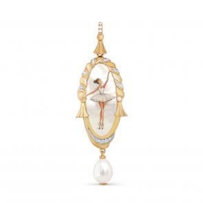 Подвеска из лимонного золота KABAROVSKY с бриллиантом, жемчугом и перламутром K13-21839-6200 фото