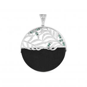 Серебряная подвеска KABAROVSKY с фианитом и дерево грабом K13-566-80000 фото