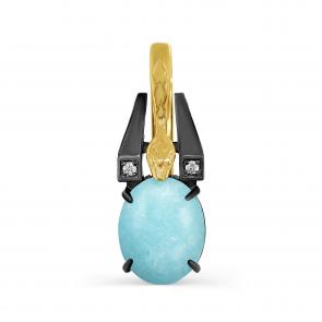 Серебряная подвеска KABAROVSKY с фианитом и амазонитом K13-778-20181 фото