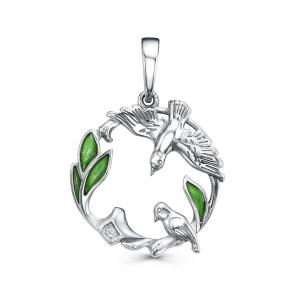 Серебряная подвеска KABAROVSKY с фианитом и эмалью K13-852-7913 фото