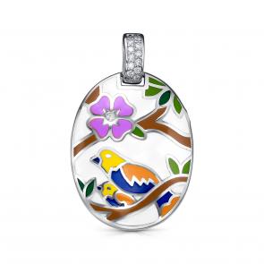 Серебряная подвеска KABAROVSKY с фианитом и эмалью K13-9062-7901 фото