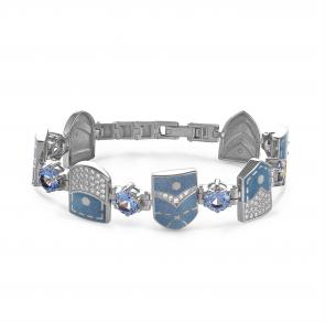Серебряный браслет KABAROVSKY с эмалью, Swarovski и шпинелью K14-006-73103 фото