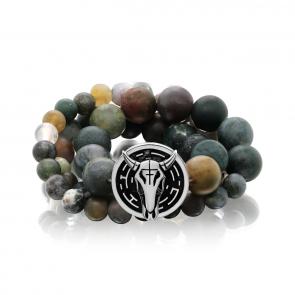 Серебряный браслет KABAROVSKY с агатом и керамикой K14-449-80289 фото