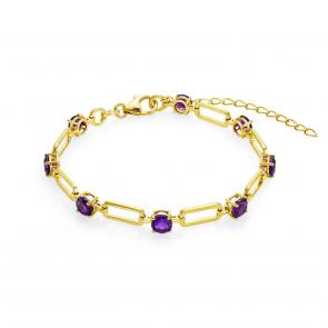 Браслет из лимонного серебра KABAROVSKY с аметистом K14-8007-40587 фото