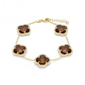 Браслет из лимонного серебра KABAROVSKY с фианитом и султанитом K14-9038/1-63387 фото