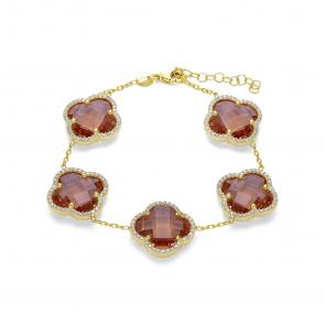 Браслет из лимонного серебра KABAROVSKY с фианитом и султанитом K14-9038/2-63387 фото