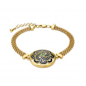 Браслет из лимонного серебра KABAROVSKY с изумрудом и эмалью K14-938-1202 фото