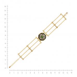 Серебряный браслет KABAROVSKY с изумрудом и эмалью K14-941-1202 фото