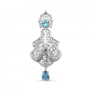 Серебряная брошь KABAROVSKY с фианитом K15-351-40100 фото