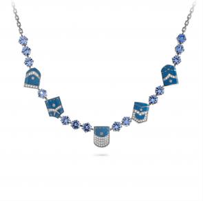 Серебряное колье KABAROVSKY с эмалью и Swarovski K16-006-73103 фото