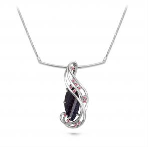 Серебряное колье KABAROVSKY с Swarovski и авантюрином K16-035-1300 фото