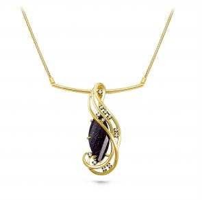 Колье из лимонного серебра KABAROVSKY с Swarovski и авантюрином K16-035-1387 фото