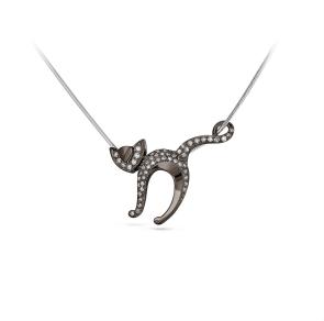 Колье из белого золота KABAROVSKY с керамикой и чёрным бриллиантом K16-11000-3000 фото