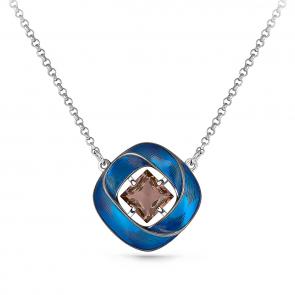 Серебряное колье KABAROVSKY с ситаллом цвета Морганит и эмалью K16-153-7307 фото