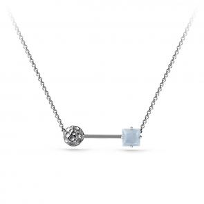 Серебряное колье KABAROVSKY с ситаллом и Swarovski K16-166-50089 фото