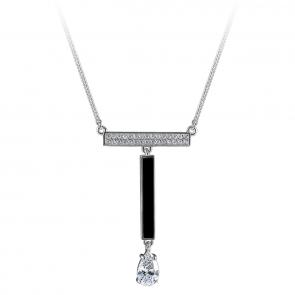 Серебряное колье KABAROVSKY с фианитом, эмалью и Swarovski K16-183-8102 фото