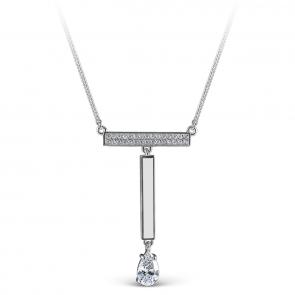 Серебряное колье KABAROVSKY с фианитом и Swarovski K16-183-8110 фото