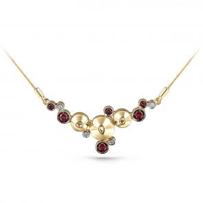 Колье из лимонного золота KABAROVSKY с бриллиантом и топазом Swarovski K16-21141-2500 фото