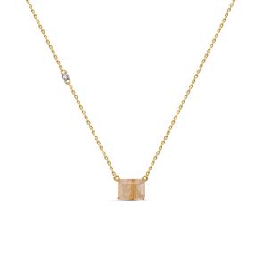 Колье из лимонного золота KABAROVSKY с бриллиантом и кварцем K16-22034-5100 фото