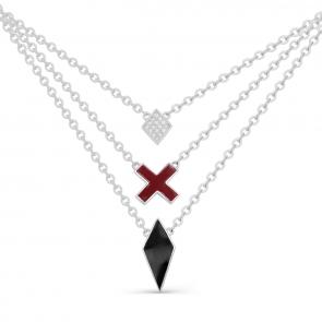 Серебряное колье KABAROVSKY с фианитом и эмалью K16-365-7901 фото