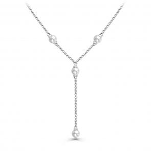 Колье из серебра с жемчугом имитационным Серебро 925° K16-659-21000 фото