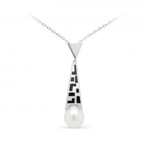 Серебряное колье KABAROVSKY с жемчугом и эмалью K16-690-1500 фото