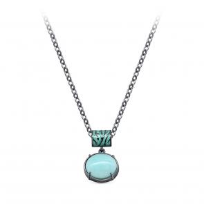 Серебряное колье KABAROVSKY с эмалью и амазонитом K16-786-20105 фото