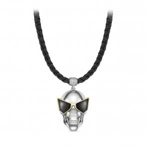 Текстильный шнурок-колье с декоративным элементом из серебра KABAROVSKY с эмалью K16-928-94002 фото