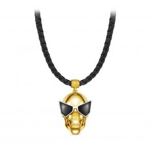 Текстильный шнурок-колье с декоративным элементом из лимонного серебра KABAROVSKY с эмалью K16-928-94087 фото