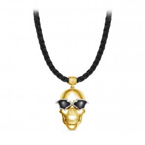 Текстильный шнурок-колье с декоративным элементом из лимонного серебра KABAROVSKY с эмалью K16-929-94087 фото