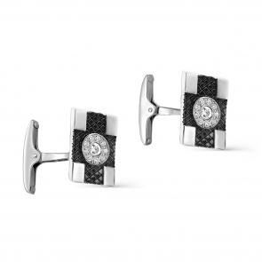 Серебряные запонки KABAROVSKY с фианитом K17-135-7989 фото
