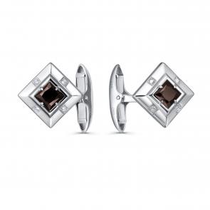 Серебряные запонки KABAROVSKY с фианитом и Swarovski K17-434-31300 фото