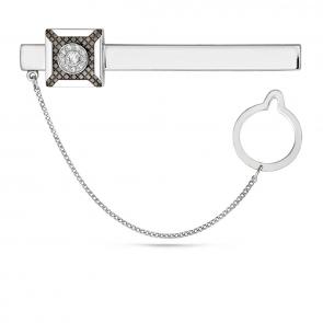 Серебряный зажим для галстука KABAROVSKY с Swarovski K18-137-8189 фото