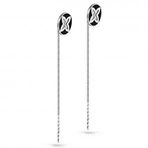 Серебряные серьги KABAROVSKY с фианитом и эмалью K2-039-7902 фото