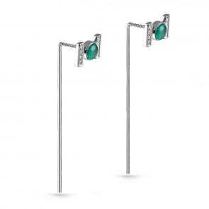 Серебряные серьги KABAROVSKY с фианитом и ониксом K2-041-1900 фото