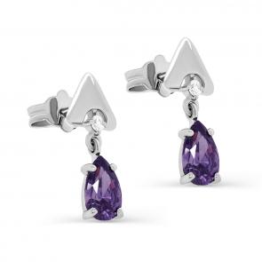 Серебряные серьги KABAROVSKY с фианитом и Swarovski K2-059-30200 фото