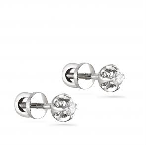 Серьги из белого золота KABAROVSKY с бриллиантом K2-1009-1000 фото