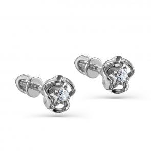 Серьги из белого золота KABAROVSKY с бриллиантом K2-1109-1000 фото